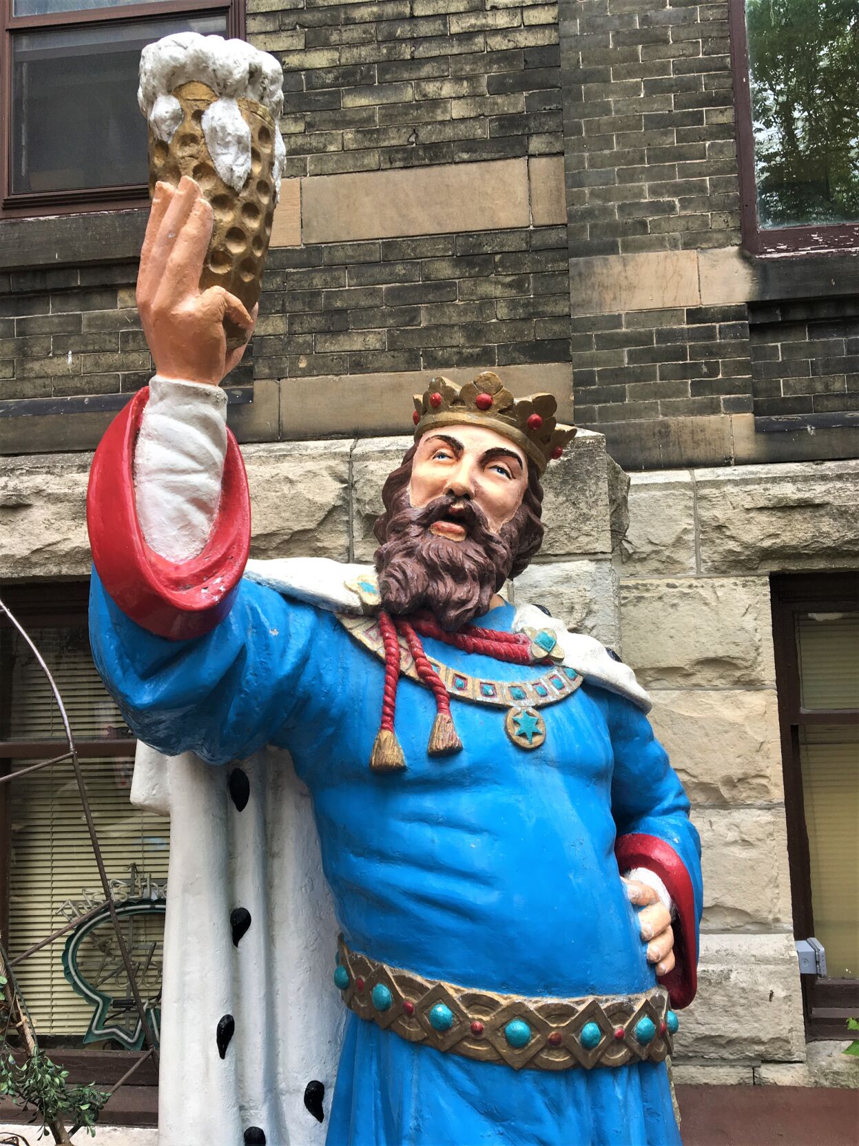 Detail view of King Gambrinus statue at Best Place at the Historic Pabst Brewery, 917 W. Juneau Ave. in downtown Milwaukee